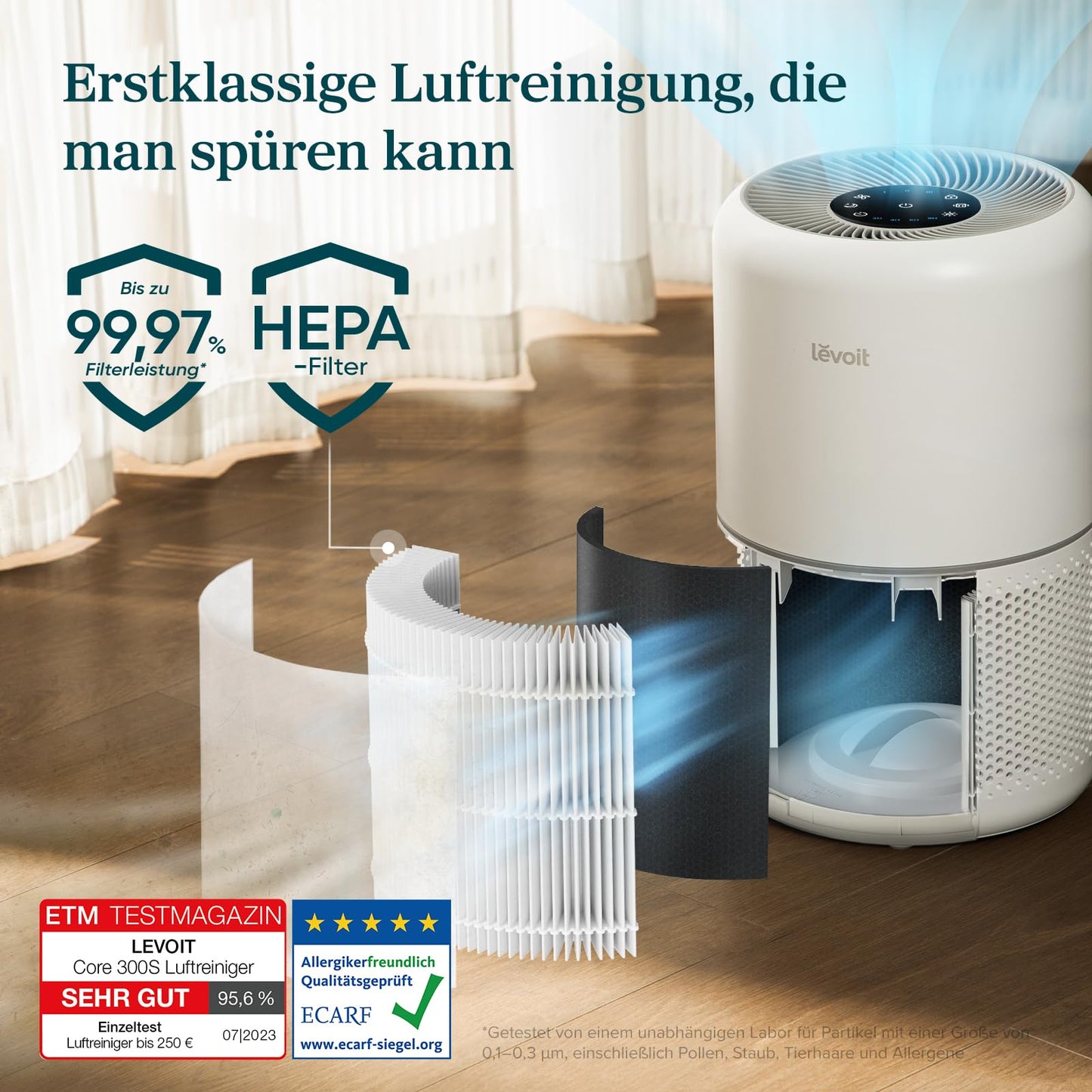 Levoit Luftreiniger mit HEPA Filter – Weiß