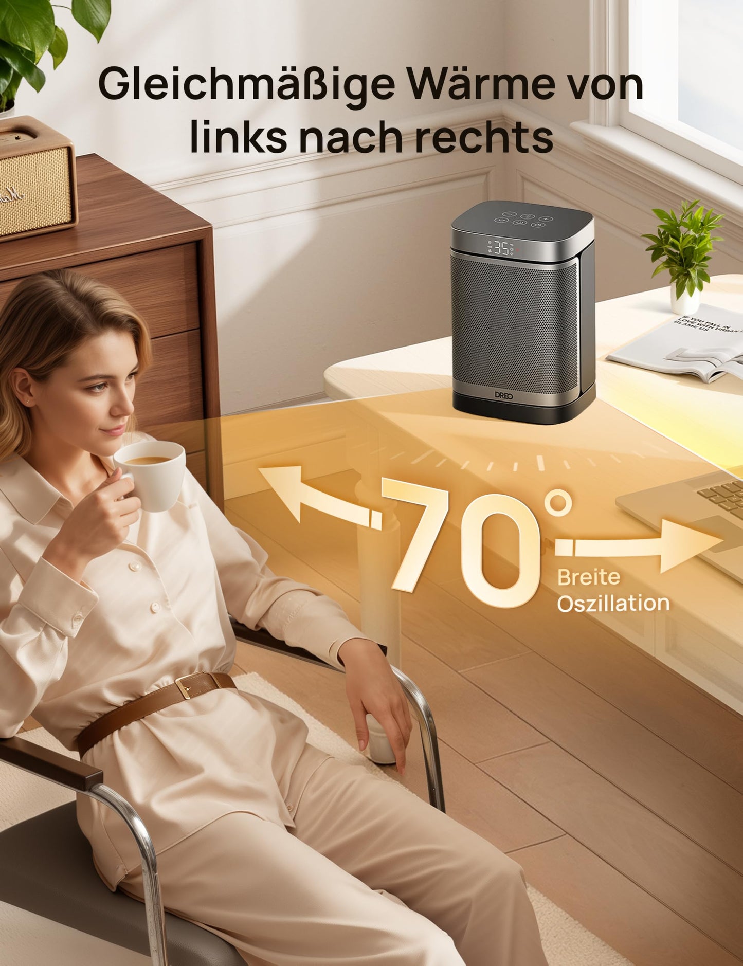 Dreo Elektroheizung mit ECO-Modus & Timer