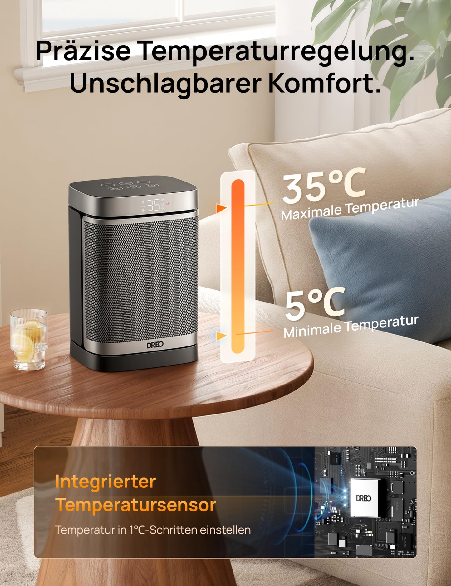 Dreo Elektroheizung mit ECO-Modus & Timer