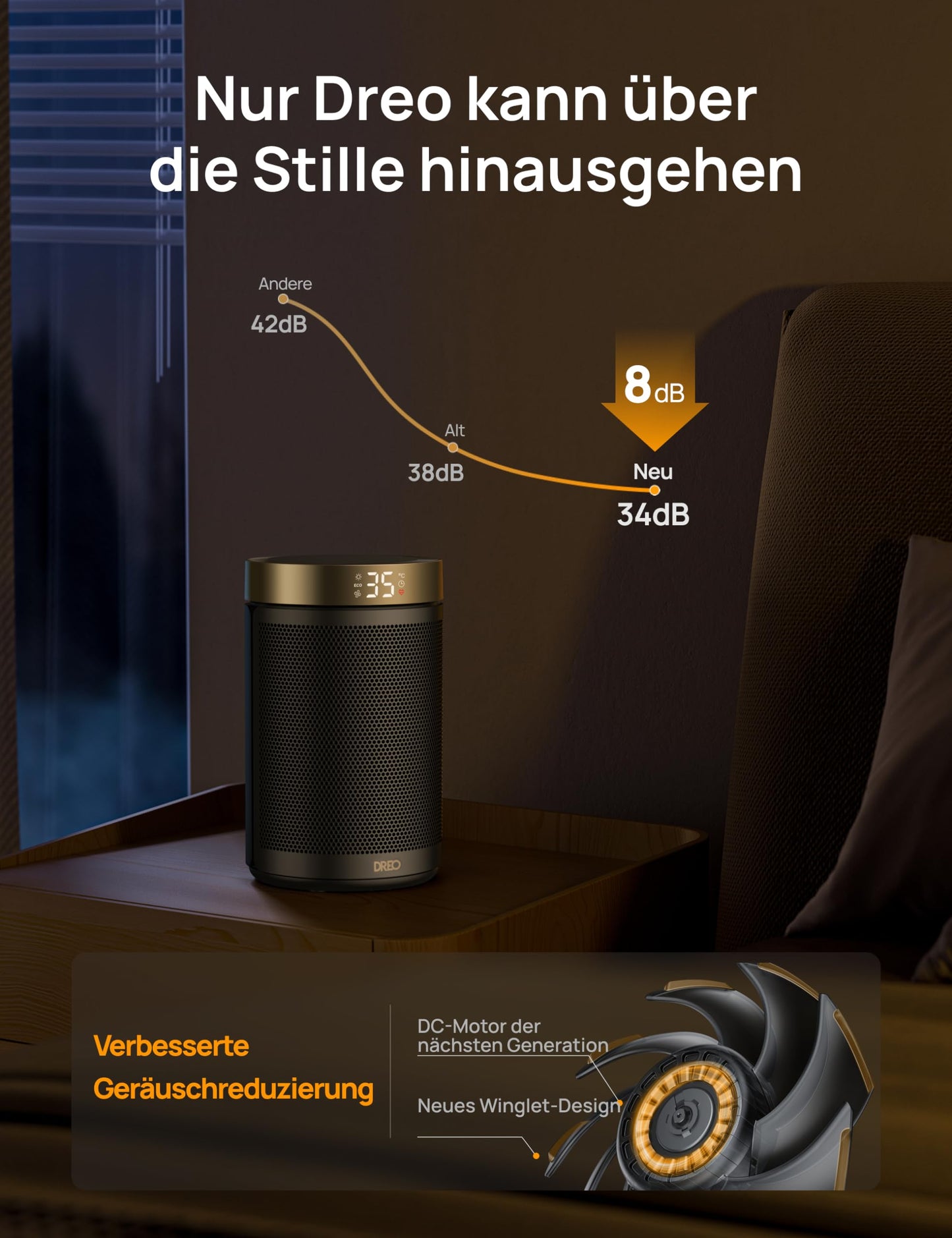 Dreo Heater 316 Elektroheizung – Gold